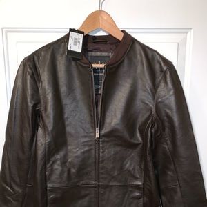 Armani Exchange brown leather jacket